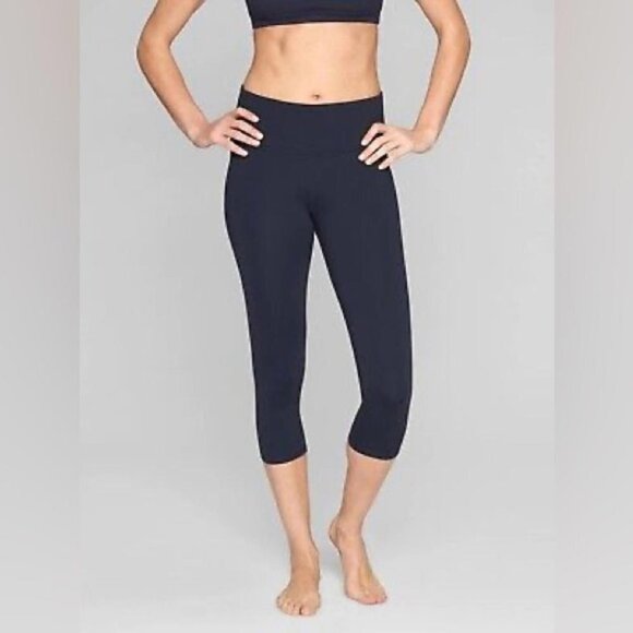 Athleta Womens Size XS Chaturanga Capri Legging Navy Blue Yoga Stretch Workout - Picture 1 of 10
